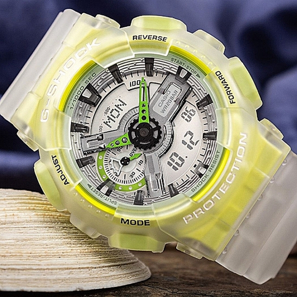 Casio Neon Green Glow & Transparent G-Shock ⌚